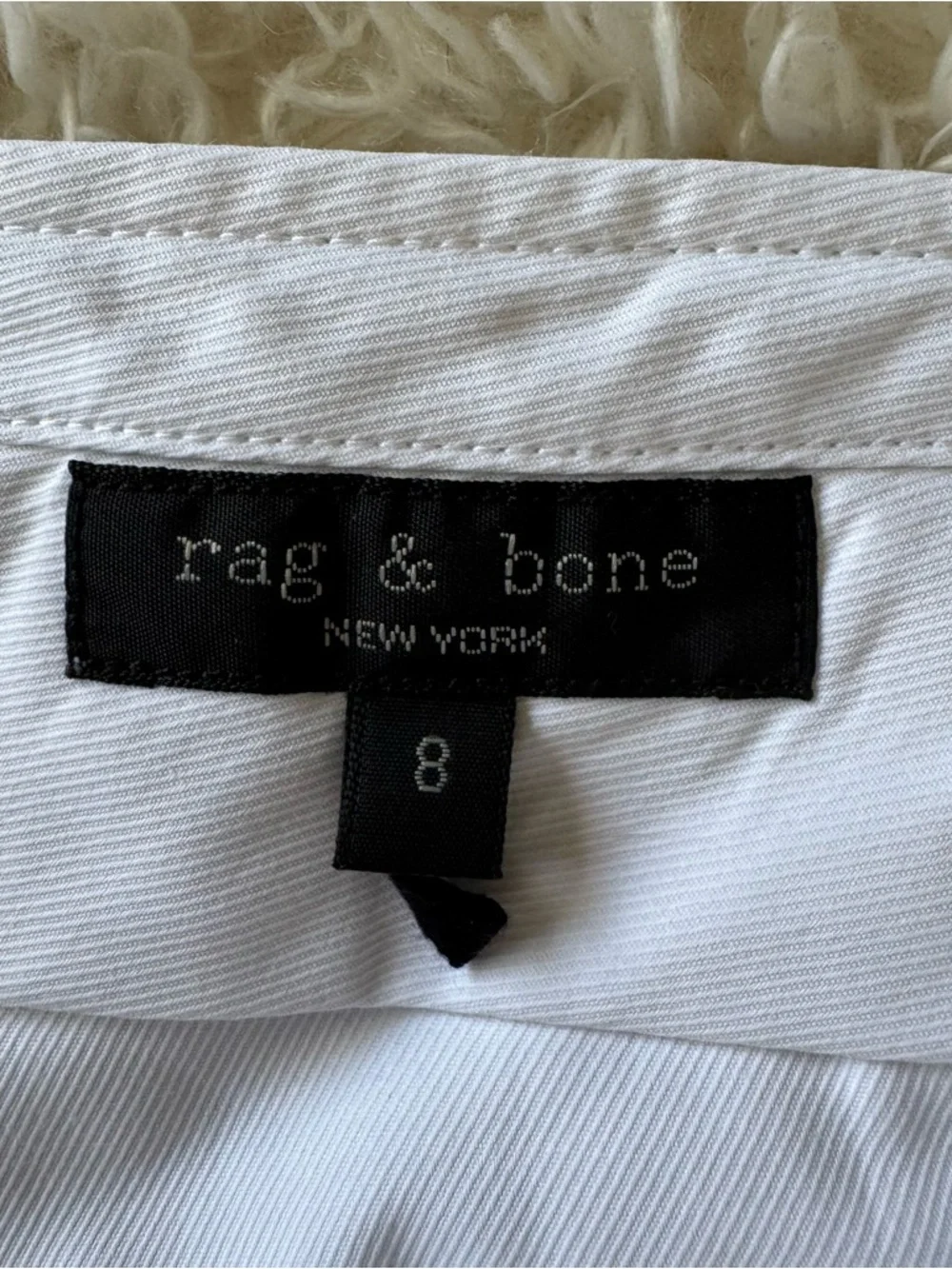 Rag & Bone Dylan Cropped Cream Pinstripe Wide Leg Pants Women Sz 8 Linen Cotton - Picture 12 of 13